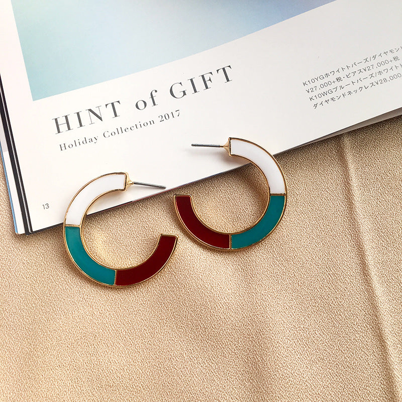 Colorful Alloy Drop Earrings with a Touch of Retro Glamour