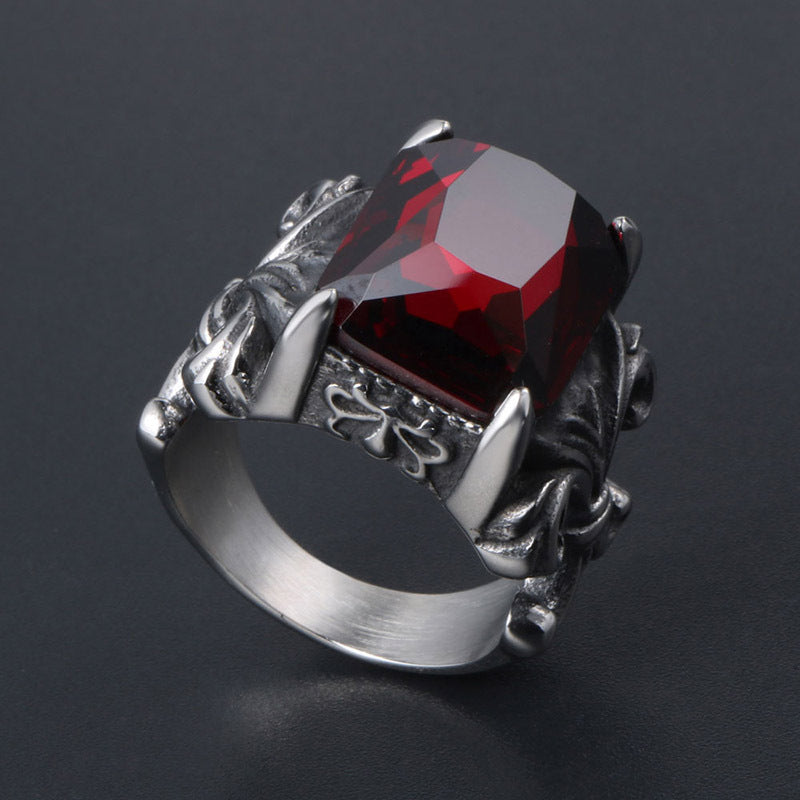 Titanium Steel Court Flower Inlaid Ring – Heir Unisex