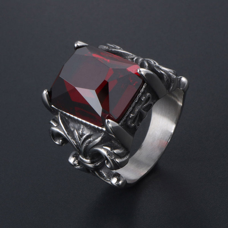 Titanium Steel Court Flower Inlaid Ring – Heir Unisex