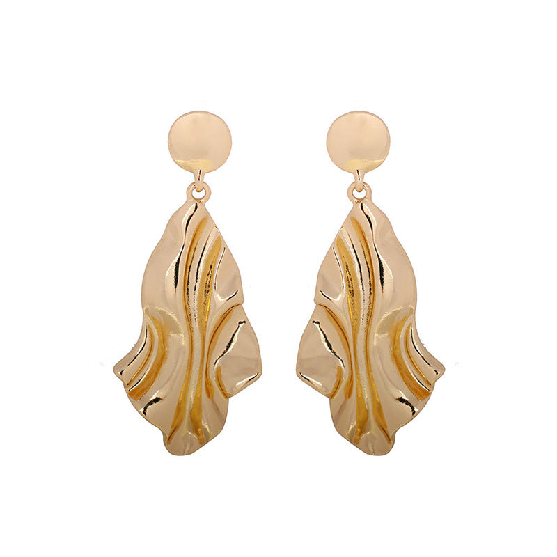Alloy Water Ripple Exaggerated Earrings - Vienna Verve Collection