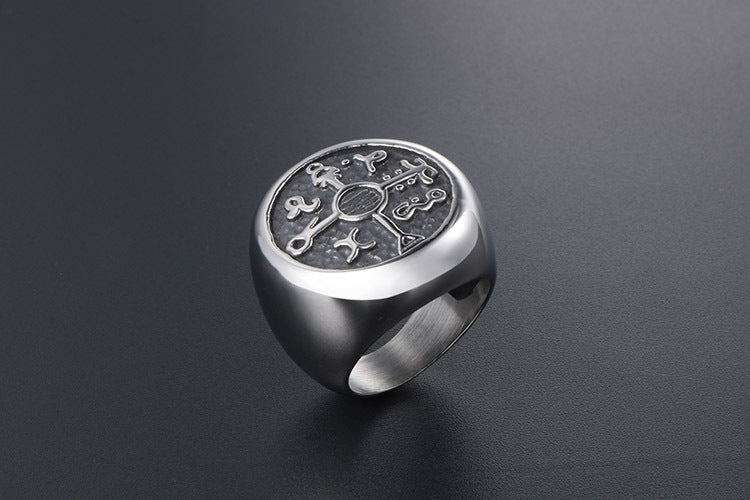 Korean Fashion Titanium Steel Ring For Men Nightclub Rock