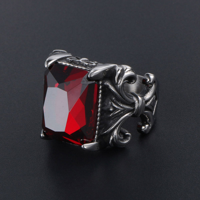 Titanium Steel Court Flower Inlaid Ring – Heir Unisex