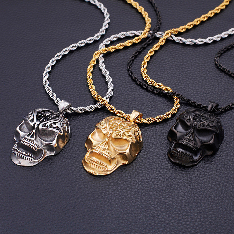 Skull Pendant Necklace for Men - European American Style Statement Jewelry