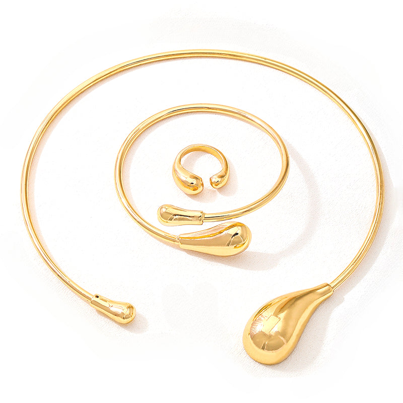 Planderful Vienna Verve Women's Gold Water Drop Jewelry Set