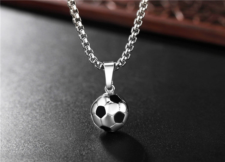 Planderful World Cup Football Three Dimensional Premium Pendant Necklace Titanium Steel Unisex Gift For Men And Women