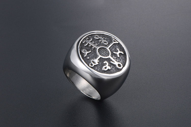 Korean Fashion Titanium Steel Ring For Men Nightclub Rock