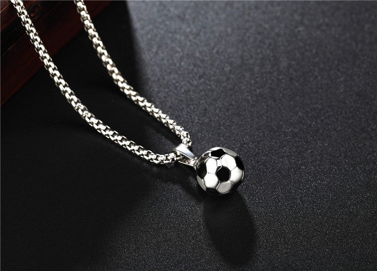 Planderful World Cup Football Three Dimensional Premium Pendant Necklace Titanium Steel Unisex Gift For Men And Women