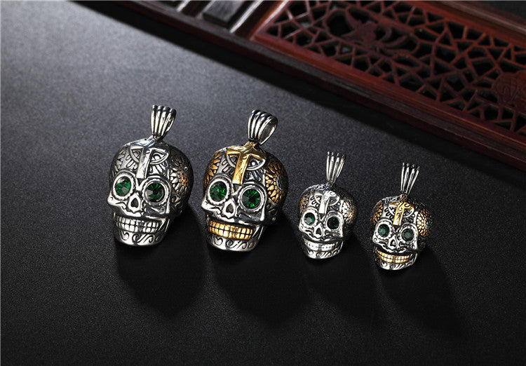 Day of the Dead Skull Titanium Steel Pendant Necklace