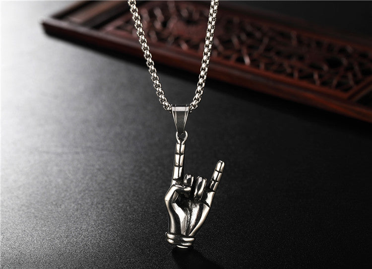 Planderful Titanium Steel Pendant Necklace Unisex Punk Rock Protection Statement Jewelry For Men And Women