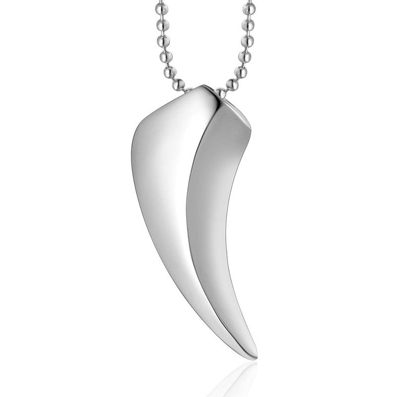 Customizable Titanium Steel Wolf Tooth Pendant Necklace - Stylish Unisex Jewelry for Every Occasion