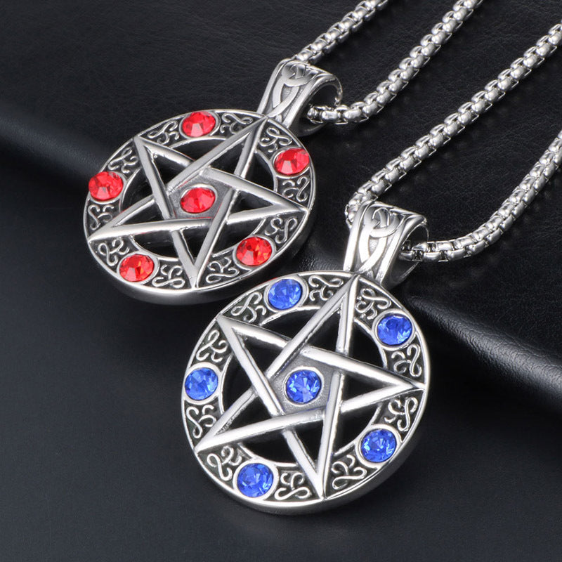 Customizable Couples Pentagram Necklace - Trendy Korean Gift for Him