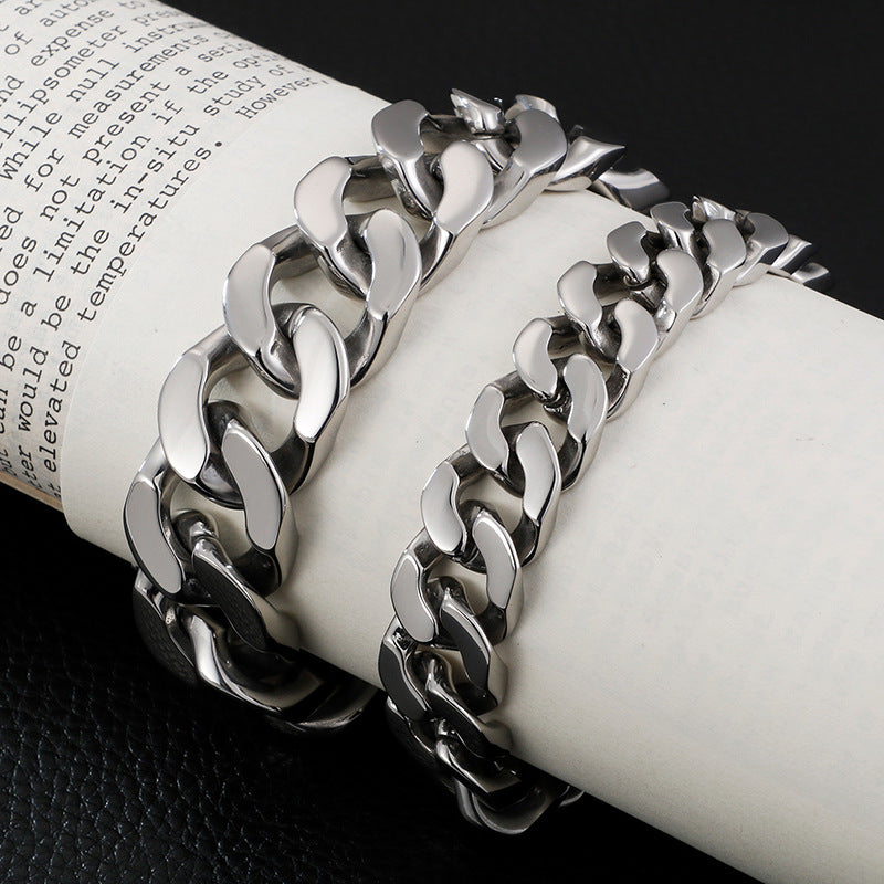 Men's Fashion Titanium Steel Chain Bracelet - Trendy European and American Design