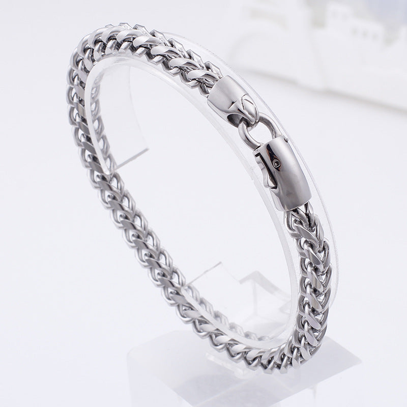 Stylish Stainless Steel Keel Bracelets for Men - European and American Fashion Jewelry