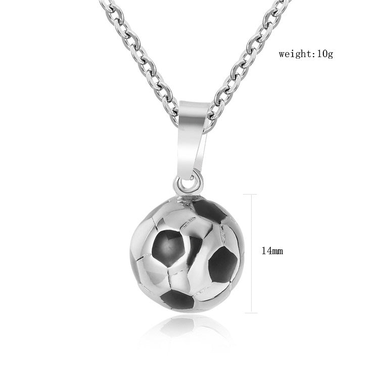 Planderful World Cup Football Three Dimensional Premium Pendant Necklace Titanium Steel Unisex Gift For Men And Women