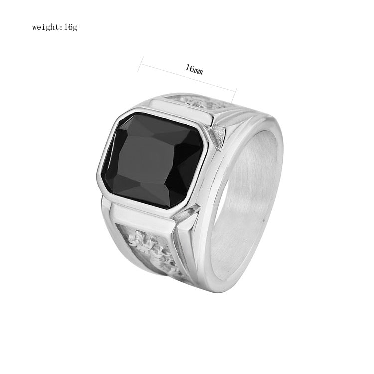 Planderful Chinese Dragon Ring For Men Unisex Titanium Steel Zircon Personalized Protection Statement