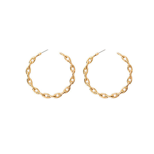 Wholesale Alloy C-Shaped Earrings and Exaggerated Chain Circular Earrings Kit