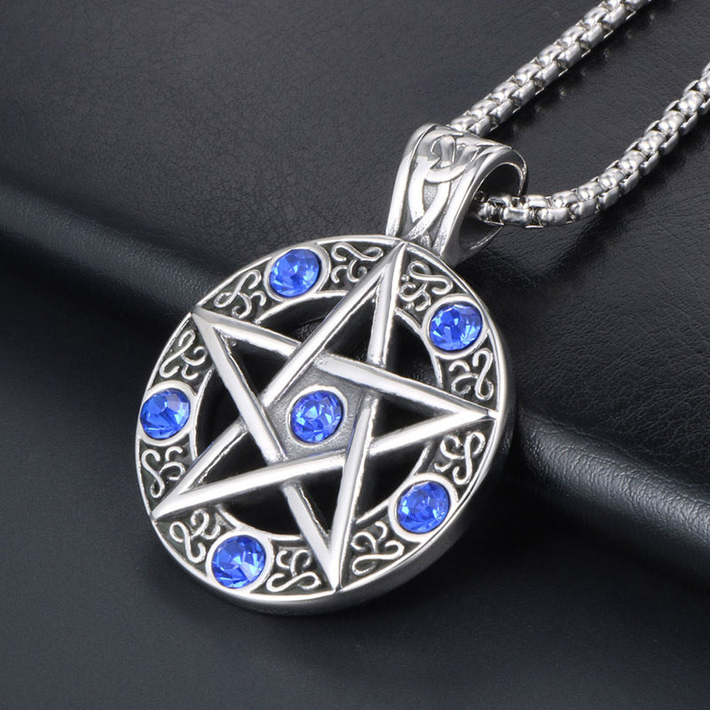 Customizable Couples Pentagram Necklace - Trendy Korean Gift for Him