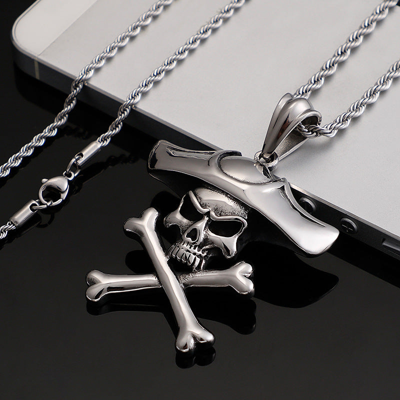 Skull & Crossbones Men's Pirate Pendant
