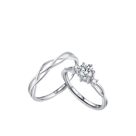 Romantic Infinity Sterling Silver Ring with Zircon Gems
