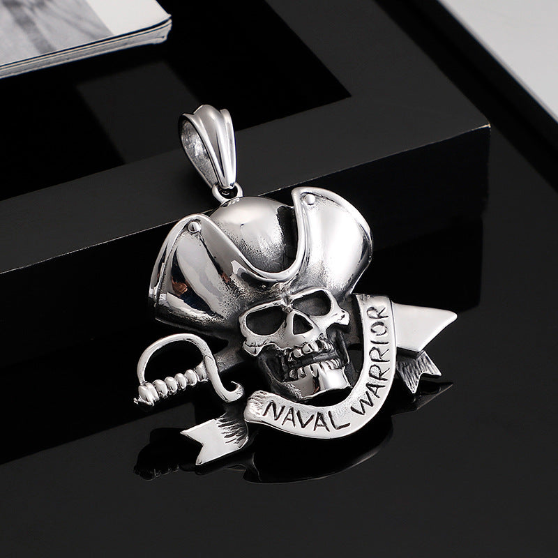 Pirate Captain's Navy Style Stainless Steel Pendant with Punk Vibe
