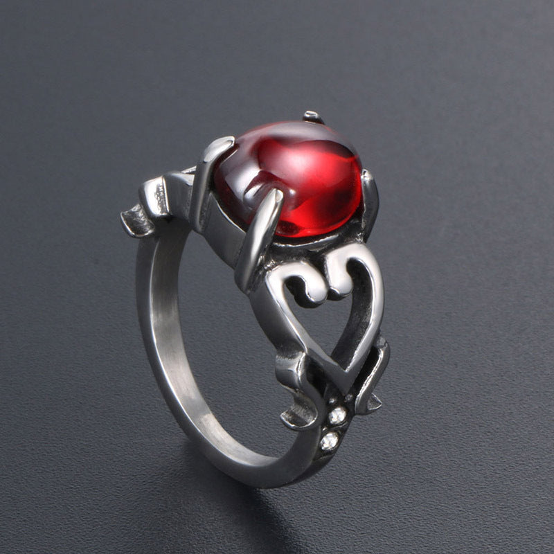 Trendy Titanium Steel Hollow Heart Couple Rings for Men - Wholesale Jewelry Collection