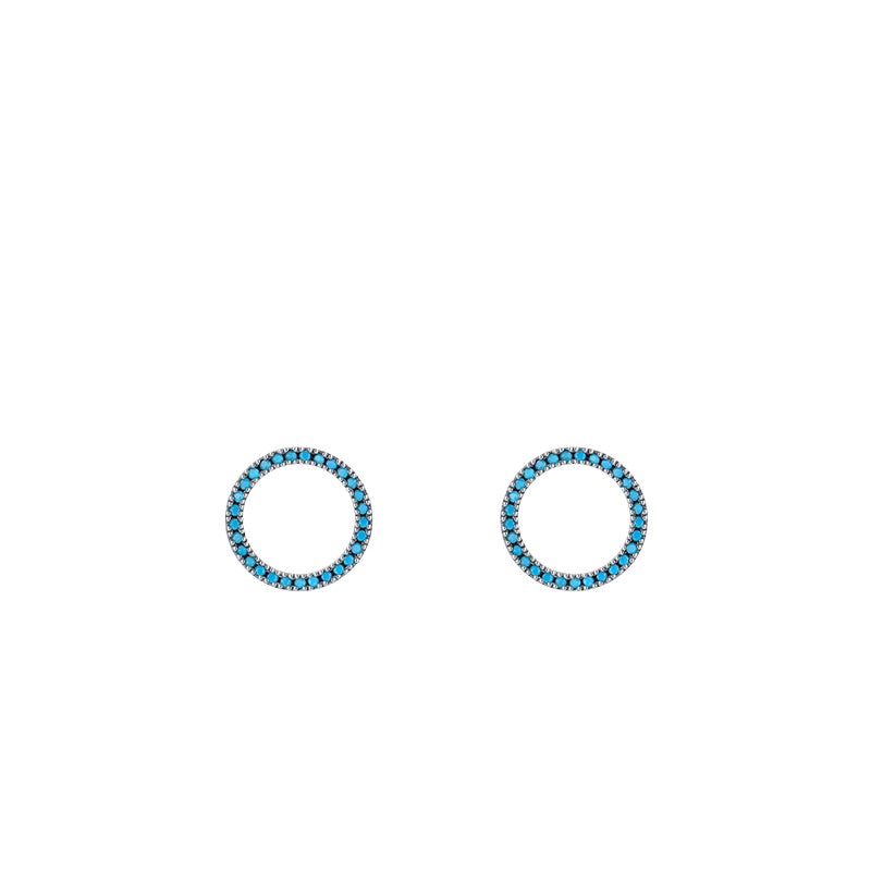 925 Sterling Silver Turquoise Openwork Stud Earrings