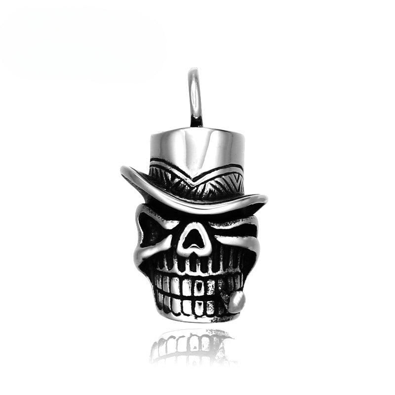 Punk Hip-Hop Titanium Steel Skull Pendant for Men - Retro Cross-Border Accessories