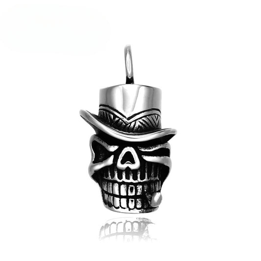 Punk Hip-Hop Titanium Steel Skull Pendant for Men - Retro Cross-Border Accessories