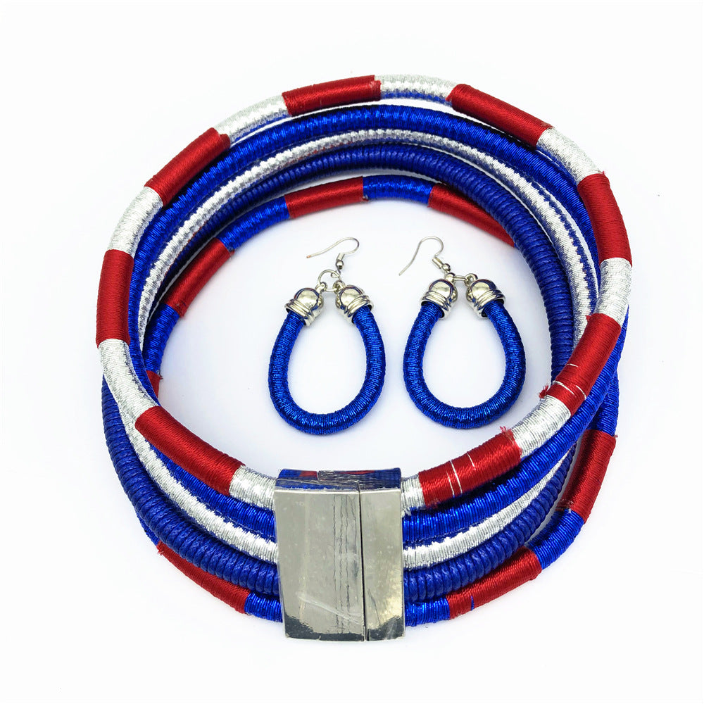 Savanna Rhythms Resin Multi-layer Necklace Set