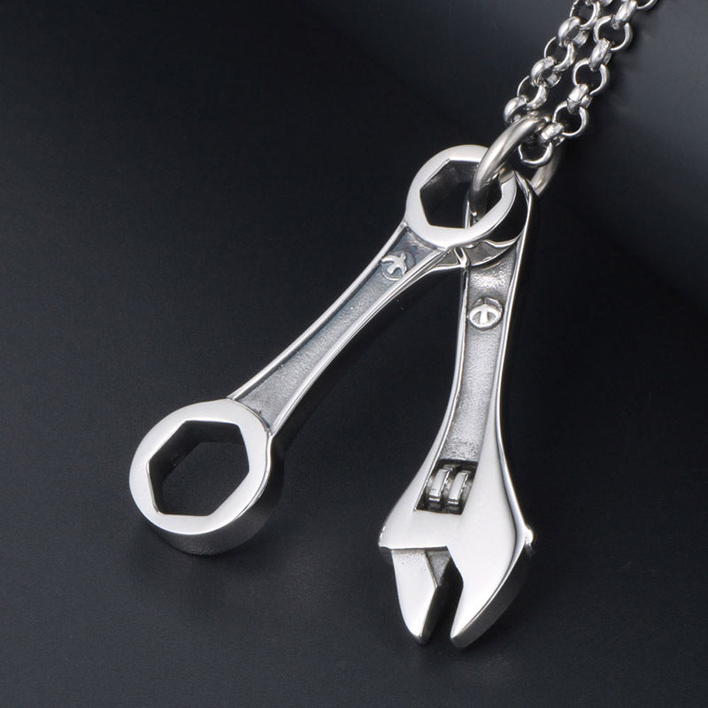 Personalized Titanium Steel Hip-Hop Wrench Pendant Necklace for Trendy Men and Women - Wholesale Collection