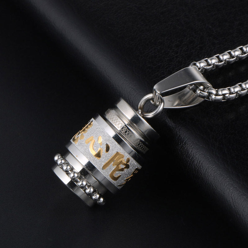 Customizable Titanium Steel Lucky Amulet Pendant Necklace for Men and Women