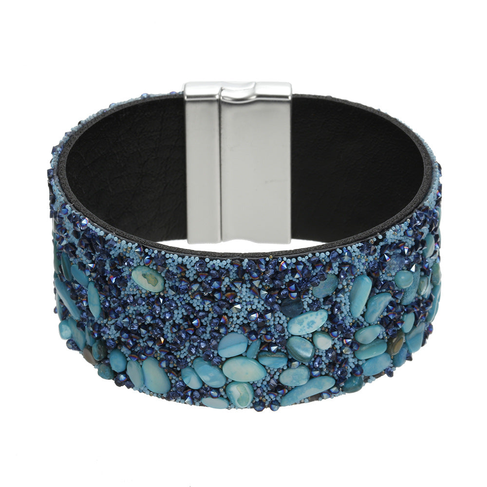 Ethnic Crush Stone Bracelet with Magnetic Buckle - Vienna Verve by Planderful