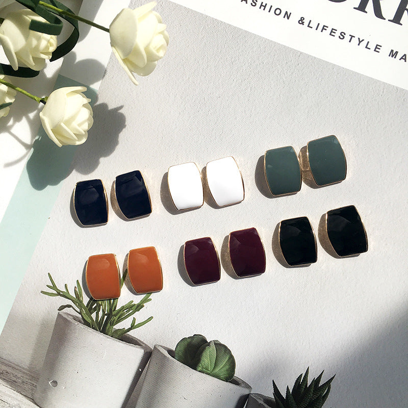 Elegance Embodied Alloy Stud Earrings featuring Korean-inspired Retro Designs