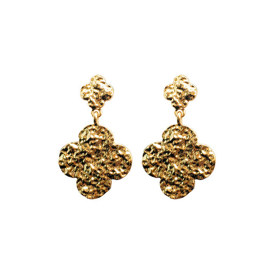 Exaggerated Fashion Cross-Border Clover Earrings with Geometric Design