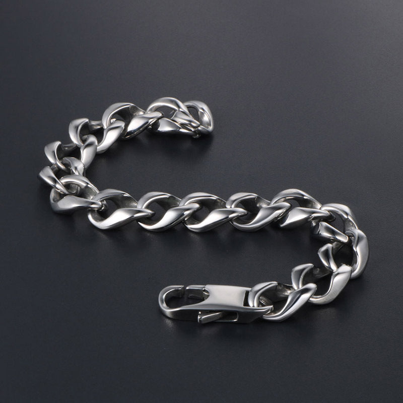 Sleek Customizable Titanium Steel Men's Bracelet - Trendy Jewelry Wholesale