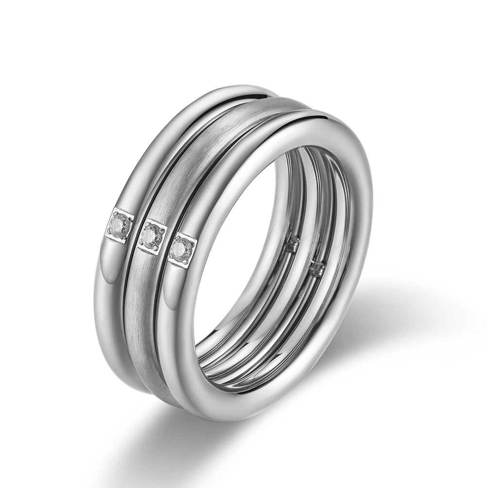 Rose Gold Zircon Women's Ring – Engagement Wedding Women's Stainless Steel
