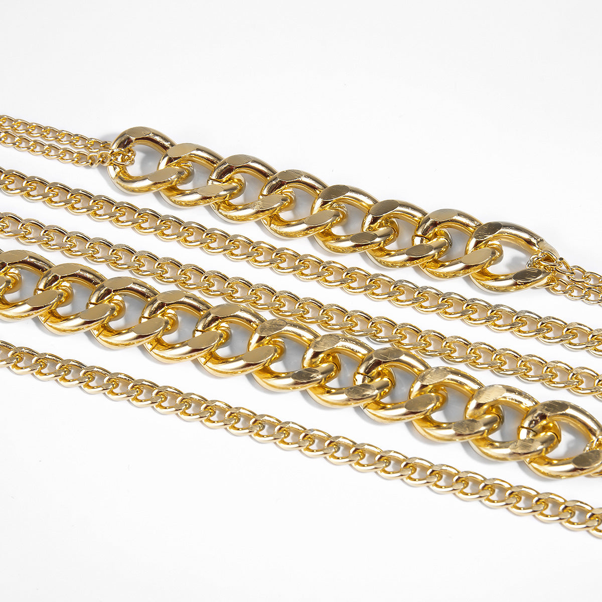 Punk Mixed-Chain Fringe Necklace Collection