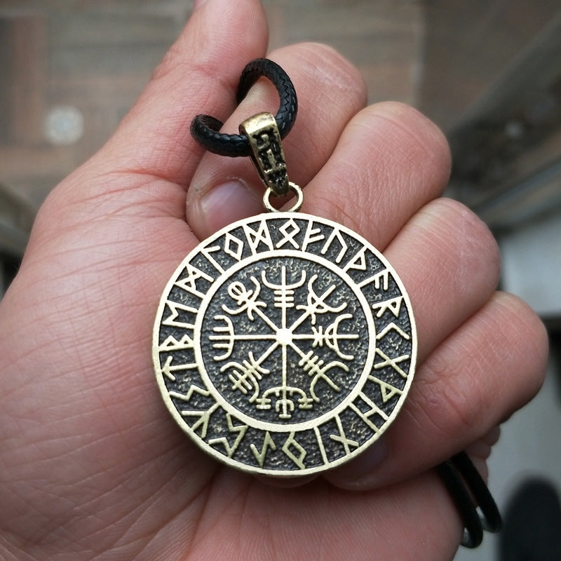 Viking Compass Rune Necklace Pendant - Norse Legacy Collection