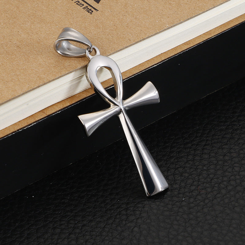Ancient Egyptian Cross Stainless Steel Men's Amulet Pendant