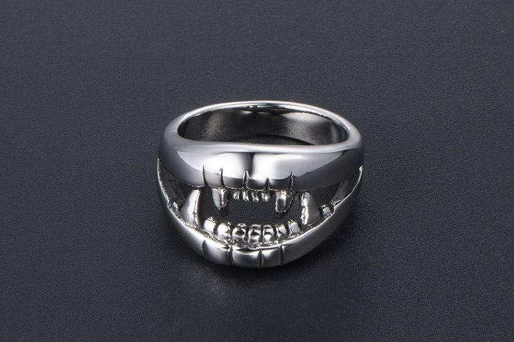 Personalized Crocodile Teeth Ring Men Titanium Steel Jewelry