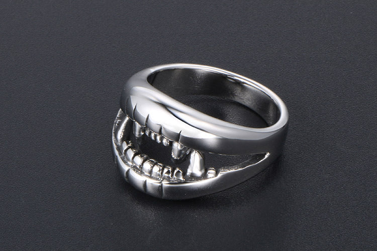 Personalized Crocodile Teeth Ring Men Titanium Steel Jewelry