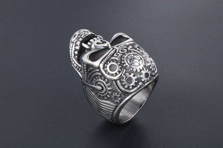 Vampire Titanium Skull Ring for Men European American Punk