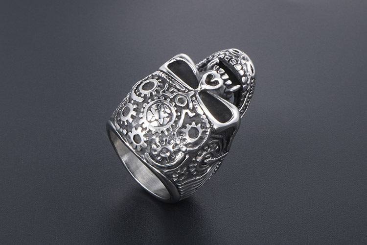 Vampire Titanium Skull Ring for Men European American Punk