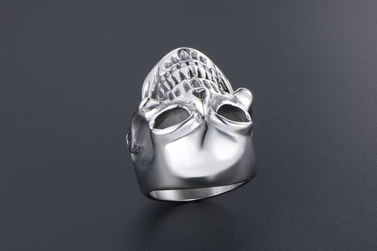 Titanium Steel Skull Ring For Men Punk Rock Jewelry