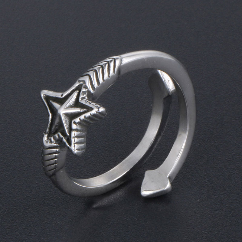 Korean Style Open Star Couple Ring Set for Men and Women