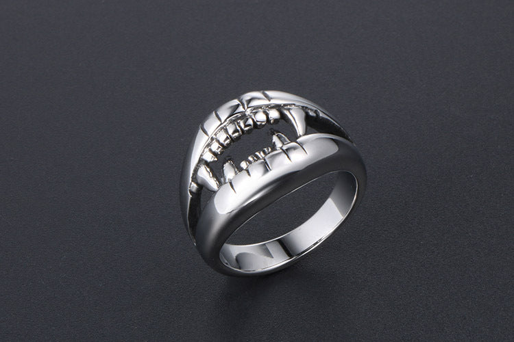 Personalized Crocodile Teeth Ring Men Titanium Steel Jewelry