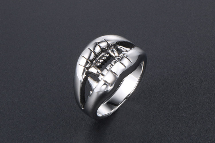 Personalized Crocodile Teeth Ring Men Titanium Steel Jewelry