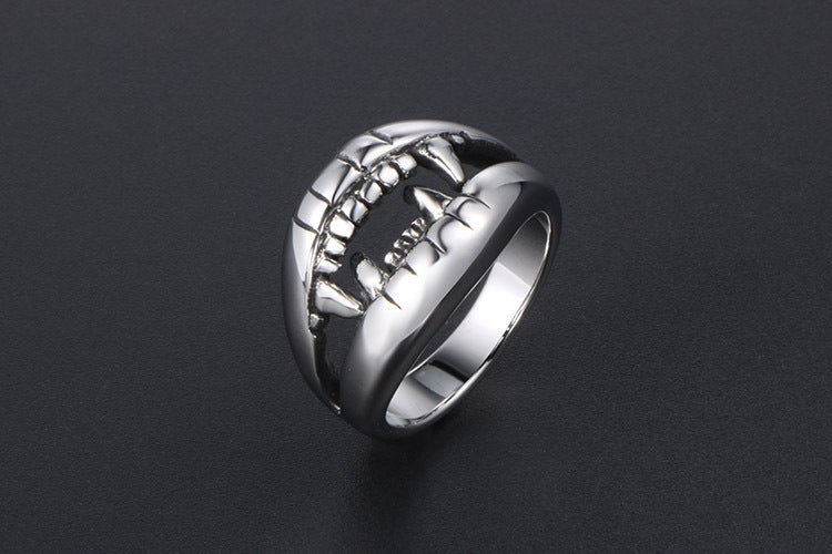 Personalized Crocodile Teeth Ring Men Titanium Steel Jewelry