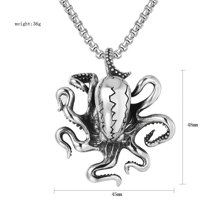 Personalized Octopus Pendant By Planderful Retro Punk Titanium Steel Unisex Jewelry For Men Women