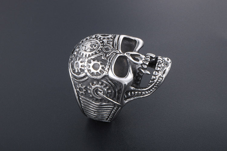 Vampire Titanium Skull Ring for Men European American Punk